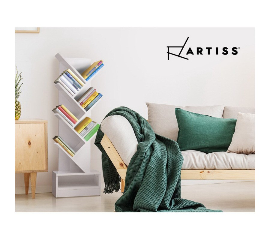 Display Shelf 7-Shelf Tree Bookshelf Book Storage Rack Bookcase White Display Shelf 7-Shelf Tree Bookshelf Book Storage Rack Bookcase White