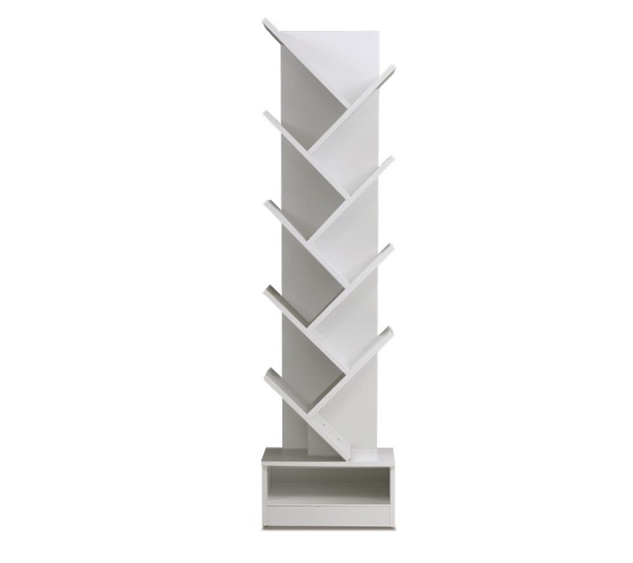 Display Shelf 9-Shelf Tree Bookshelf Book Storage Rack Bookcase White Display Shelf 9-Shelf Tree Bookshelf Book Storage Rack Bookcase White