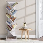 Display Shelf 9-Shelf Tree Bookshelf Book Storage Rack Bookcase White Display Shelf 9-Shelf Tree Bookshelf Book Storage Rack Bookcase White