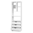 Shelving Unit with 3 Drawers – White Shelving Unit with 3 Drawers – White