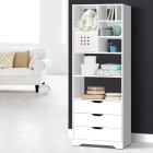 Shelving Unit with 3 Drawers – White Shelving Unit with 3 Drawers – White