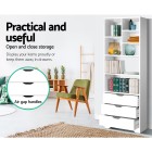 Shelving Unit with 3 Drawers – White Shelving Unit with 3 Drawers – White