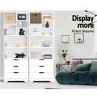 Shelving Unit with 3 Drawers – White Shelving Unit with 3 Drawers – White