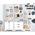 Shelving Unit with 3 Drawers – White Shelving Unit with 3 Drawers – White