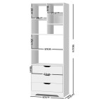 Shelving Unit with 3 Drawers – White Shelving Unit with 3 Drawers – White