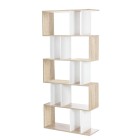 5-tier Zigzag Shelving Unit – White and Wood 5-tier Zigzag Shelving Unit – White and Wood