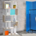 5-tier Zigzag Shelving Unit – White and Wood 5-tier Zigzag Shelving Unit – White and Wood