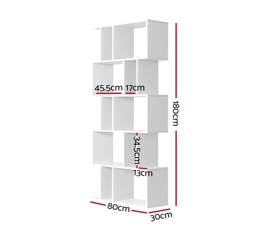 5 Tier Bookshelf Display Shelf CD Cabinet Bookcase Stand Storage White 5 Tier Bookshelf Display Shelf CD Cabinet Bookcase Stand Storage White