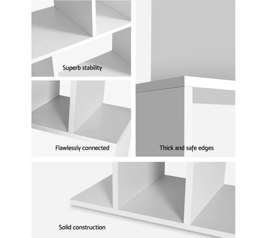 5 Tier Bookshelf Display Shelf CD Cabinet Bookcase Stand Storage White 5 Tier Bookshelf Display Shelf CD Cabinet Bookcase Stand Storage White