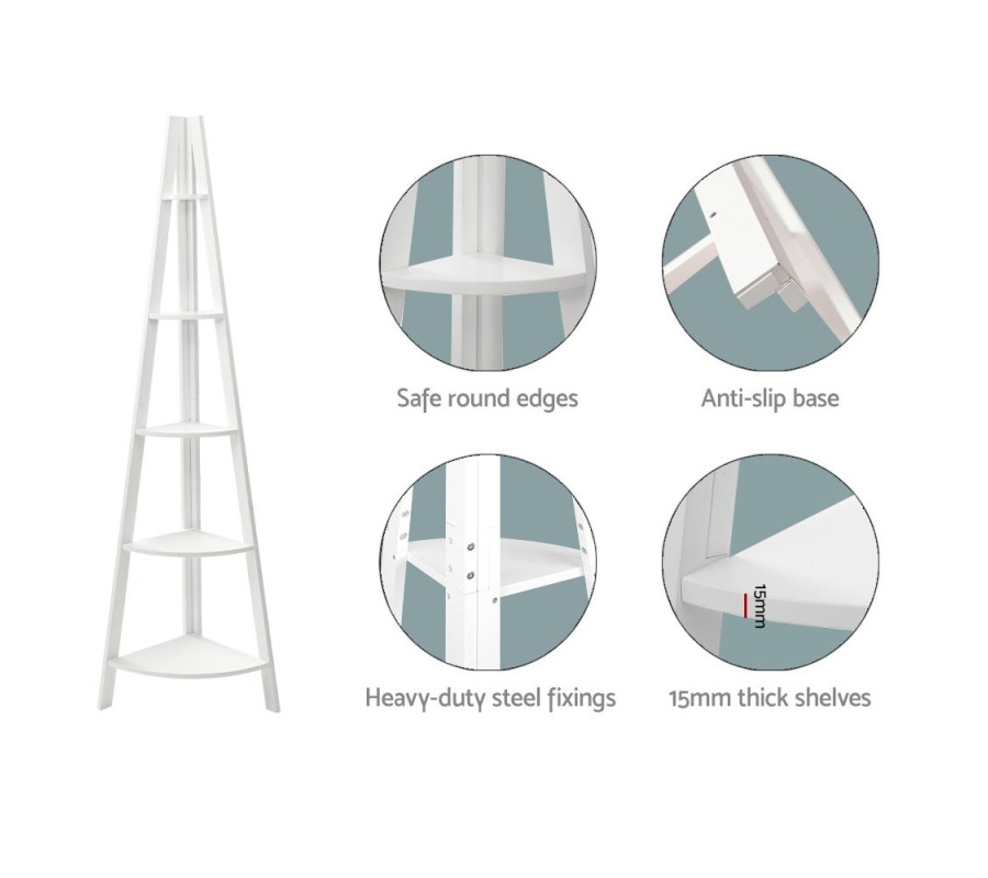 5 Tier Corner Ladder Display Shelf Home Storage Plant Stand Bookshelf 5 Tier Corner Ladder Display Shelf Home Storage Plant Stand Bookshelf