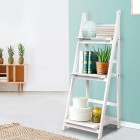 Display Shelf 3 Tier Wooden Ladder Stand Storage Book Shelves Rack White Display Shelf 3 Tier Wooden Ladder Stand Storage Book Shelves Rack White