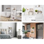 Display Shelf 3 Tier Wooden Ladder Stand Storage Book Shelves Rack White Display Shelf 3 Tier Wooden Ladder Stand Storage Book Shelves Rack White