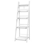 Display Shelf 5 Tier Wooden Ladder Stand Storage Book Shelves Rack White Display Shelf 5 Tier Wooden Ladder Stand Storage Book Shelves Rack White