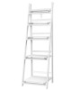 Display Shelf 5 Tier Wooden Ladder Stand Storage Book Shelves Rack White