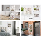 Display Shelf 5 Tier Wooden Ladder Stand Storage Book Shelves Rack White Display Shelf 5 Tier Wooden Ladder Stand Storage Book Shelves Rack White