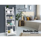 Display Shelf 5 Tier Wooden Ladder Stand Storage Book Shelves Rack White Display Shelf 5 Tier Wooden Ladder Stand Storage Book Shelves Rack White