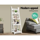 Display Shelf 5 Tier Wooden Ladder Stand Storage Book Shelves Rack White Display Shelf 5 Tier Wooden Ladder Stand Storage Book Shelves Rack White