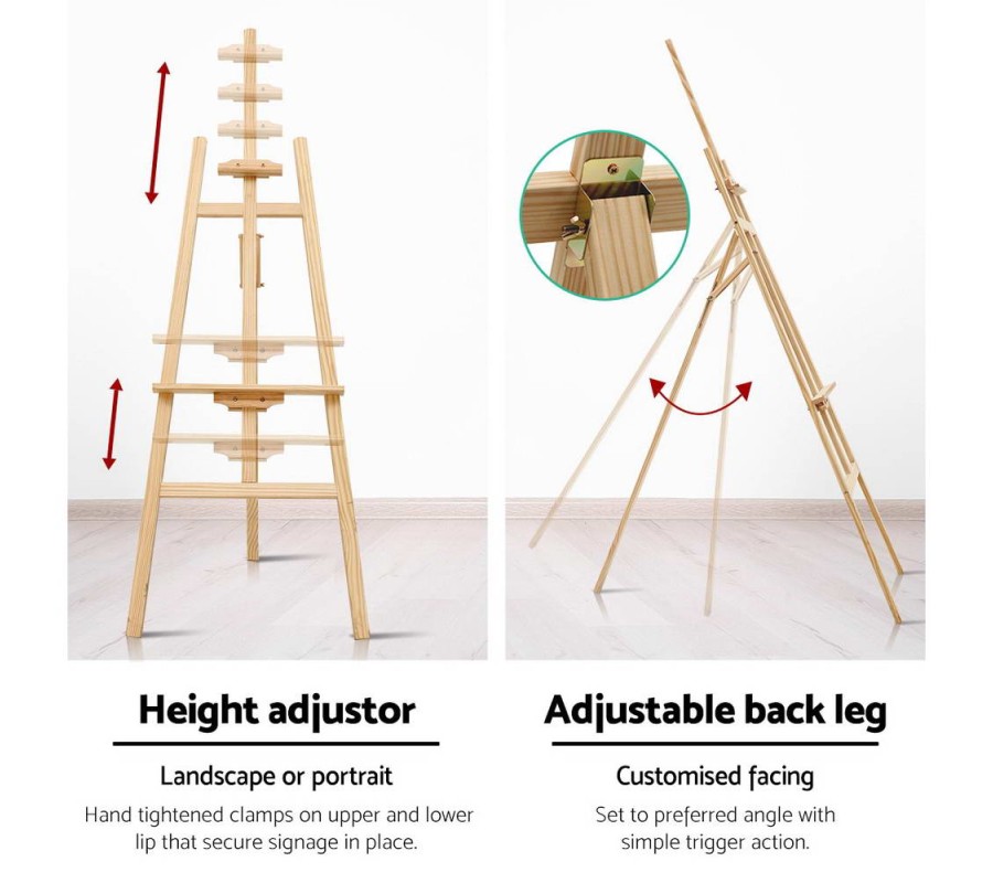 Painting Easel Stand Wedding Wooden Easels Tripod Shop Art Display 175cm Painting Easel Stand Wedding Wooden Easels Tripod Shop Art Display 175cm