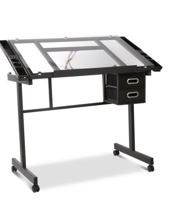 Adjustable Drawing Desk – Black and Grey