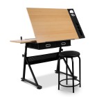 Tilt Drafting Table Stool Set – Natural & Black Tilt Drafting Table Stool Set – Natural & Black