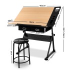 Tilt Drafting Table Stool Set – Natural & Black Tilt Drafting Table Stool Set – Natural & Black