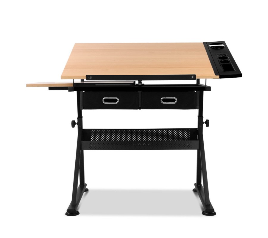 Tilt Drafting Table Stool Set – Natural & Black Tilt Drafting Table Stool Set – Natural & Black