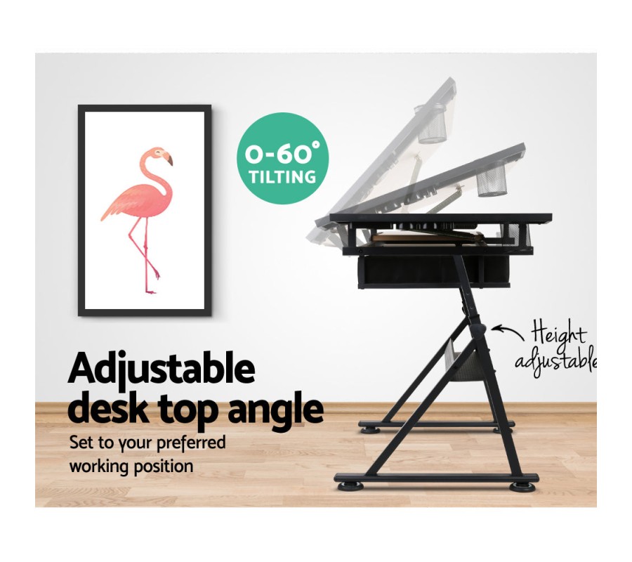 Tilt Drafting Table Stool Set – Natural & Black Tilt Drafting Table Stool Set – Natural & Black