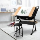 Tilt Drafting Table Stool Set – Natural & Black Tilt Drafting Table Stool Set – Natural & Black