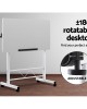 Portable Mobile Laptop Desk Notebook Computer Height Adjustable Table Sit Stand Study Office Work White