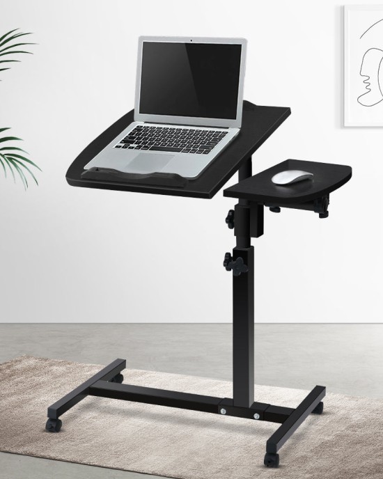 Laptop Table Desk Adjustable Stand With Fan – Black