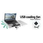Laptop Table Desk Adjustable Stand With Fan – White Laptop Table Desk Adjustable Stand With Fan – White