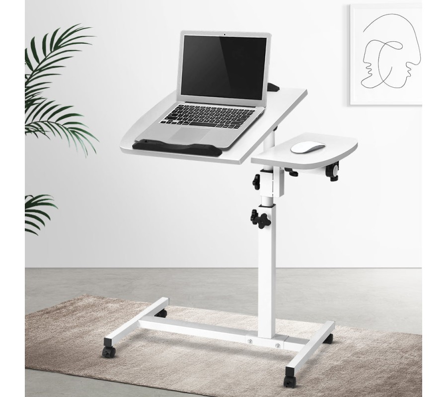 Laptop Table Desk Adjustable Stand With Fan – White Laptop Table Desk Adjustable Stand With Fan – White