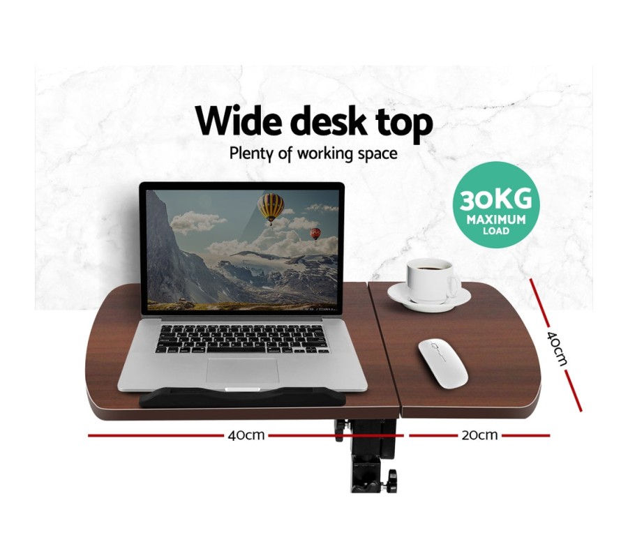 Laptop Table Desk Adjustable Stand – Walnut Laptop Table Desk Adjustable Stand – Walnut