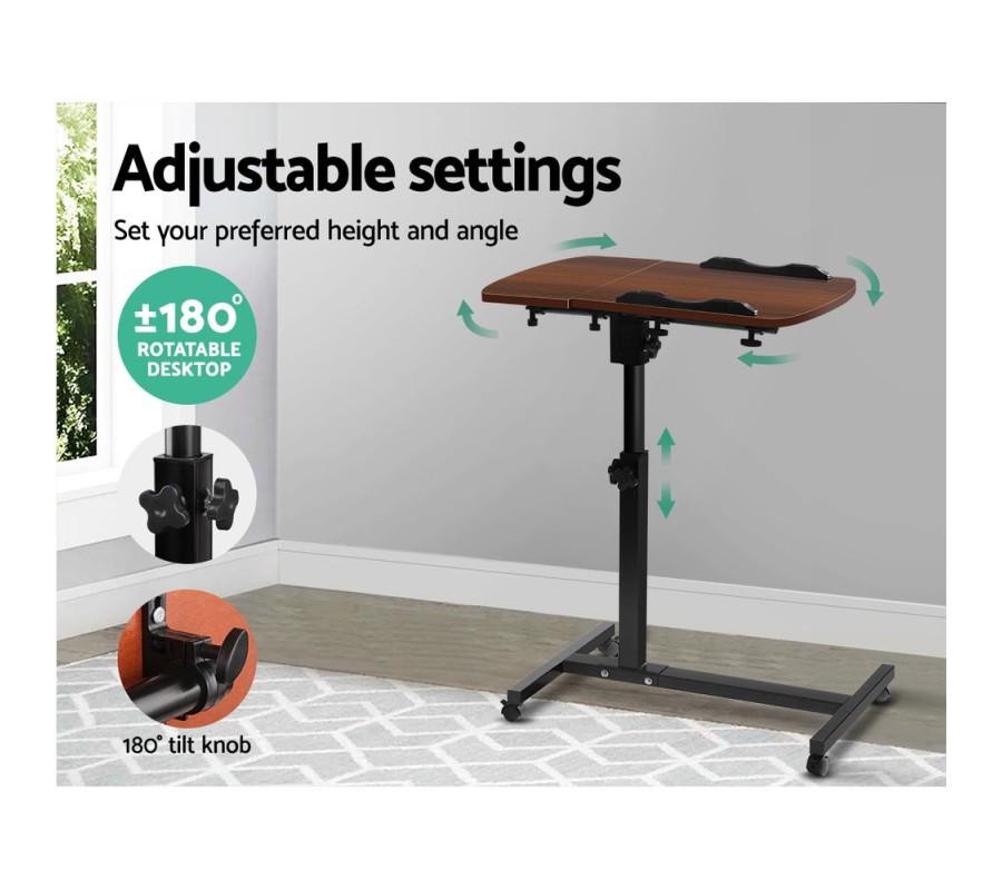 Laptop Table Desk Adjustable Stand – Walnut Laptop Table Desk Adjustable Stand – Walnut