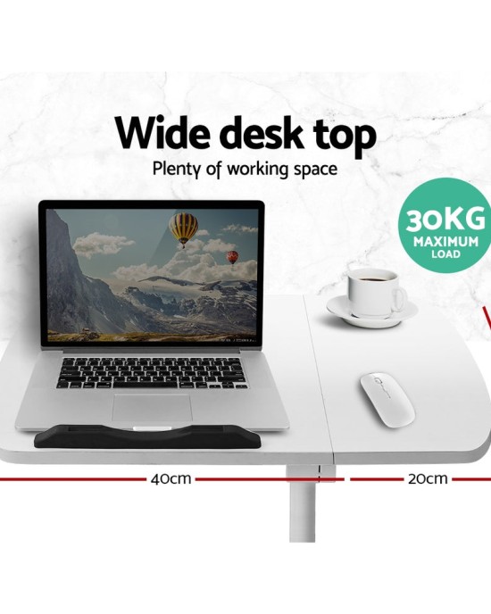 Laptop Table Desk Adjustable Stand – White