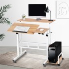 Twin Laptop Table Desk – Light Wood Twin Laptop Table Desk – Light Wood