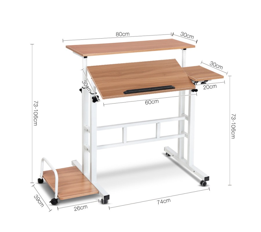 Twin Laptop Table Desk – Light Wood Twin Laptop Table Desk – Light Wood