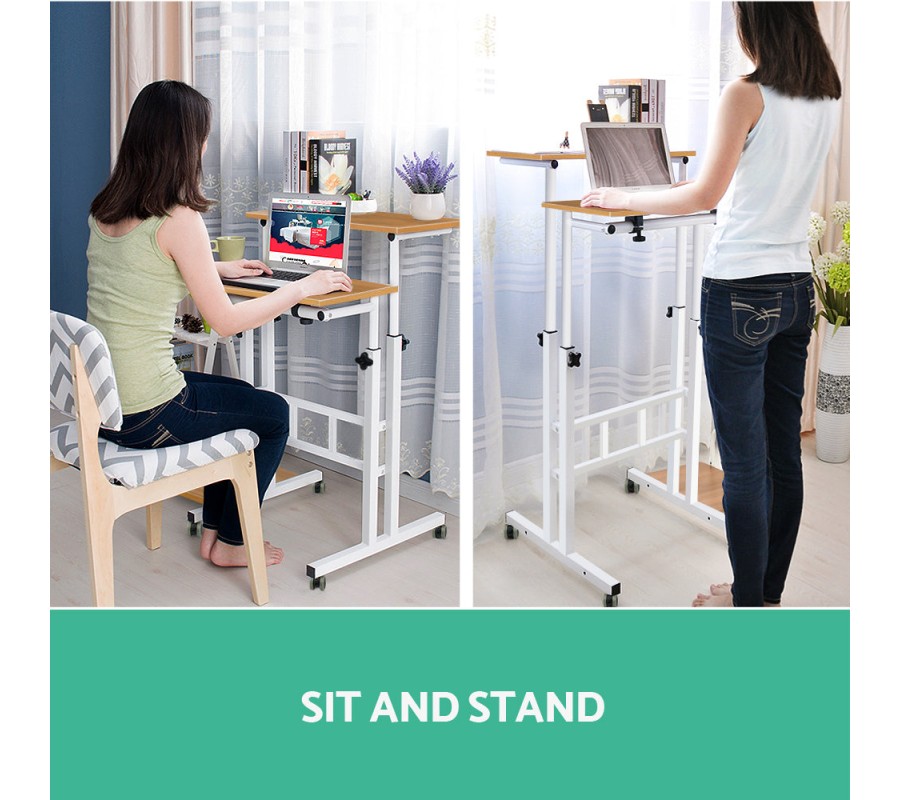 Twin Laptop Table Desk – Light Wood Twin Laptop Table Desk – Light Wood