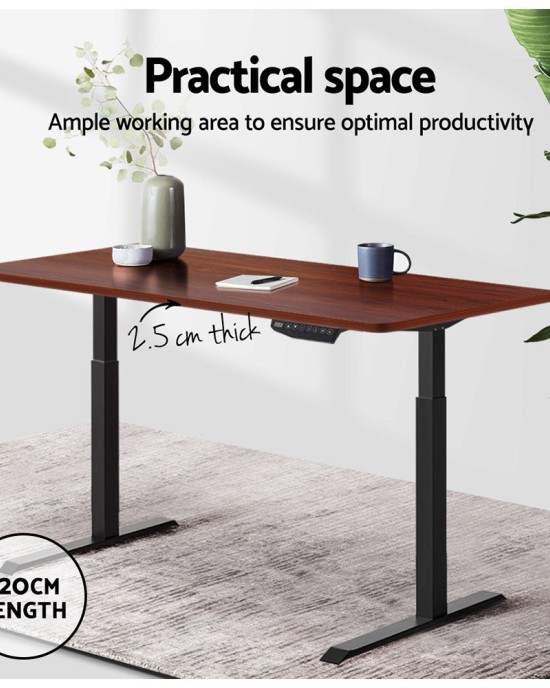 Standing Desk Top Adjustable Motorised Electric Sit Stand Table Walnut