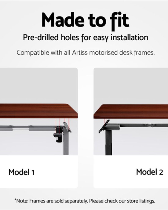 Standing Desk Top Adjustable Motorised Electric Sit Stand Table Walnut