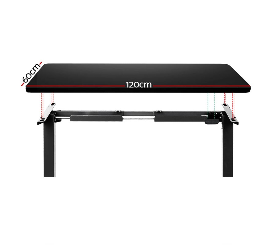 Electric Standing Desk Black 120cm Motorised Adjustable Sit Stand Desks Black Electric Standing Desk Black 120cm Motorised Adjustable Sit Stand Desks Black