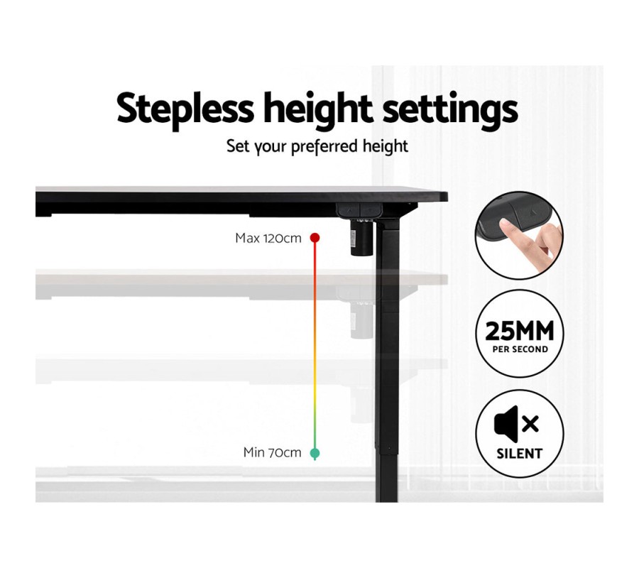 Electric Standing Desk Black 120cm Motorised Adjustable Sit Stand Desks Black Electric Standing Desk Black 120cm Motorised Adjustable Sit Stand Desks Black