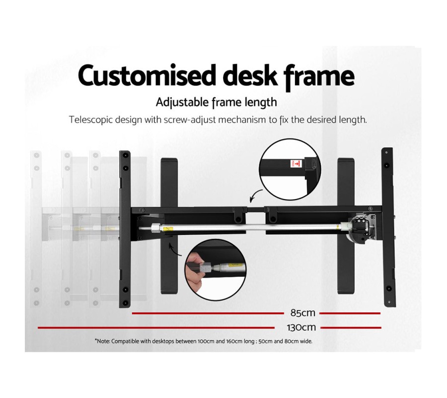Electric Standing Desk Black 120cm Motorised Adjustable Sit Stand Desks Black Electric Standing Desk Black 120cm Motorised Adjustable Sit Stand Desks Black