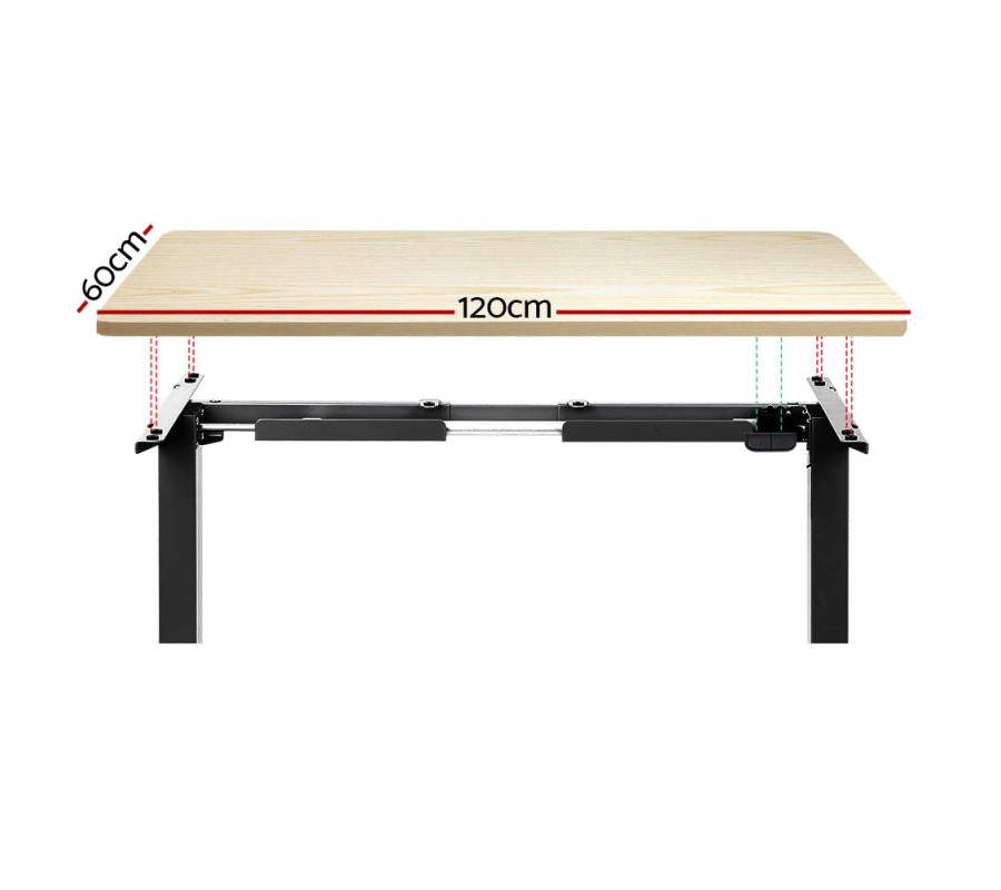 Electric Standing Desk Oak 120cm Motorised Adjustable Sit Stand Desks Black Electric Standing Desk Oak 120cm Motorised Adjustable Sit Stand Desks Black