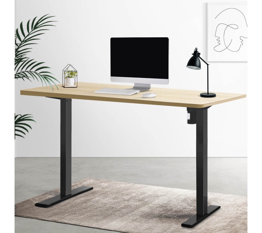 Electric Standing Desk Oak 120cm Motorised Adjustable Sit Stand Desks Black Electric Standing Desk Oak 120cm Motorised Adjustable Sit Stand Desks Black