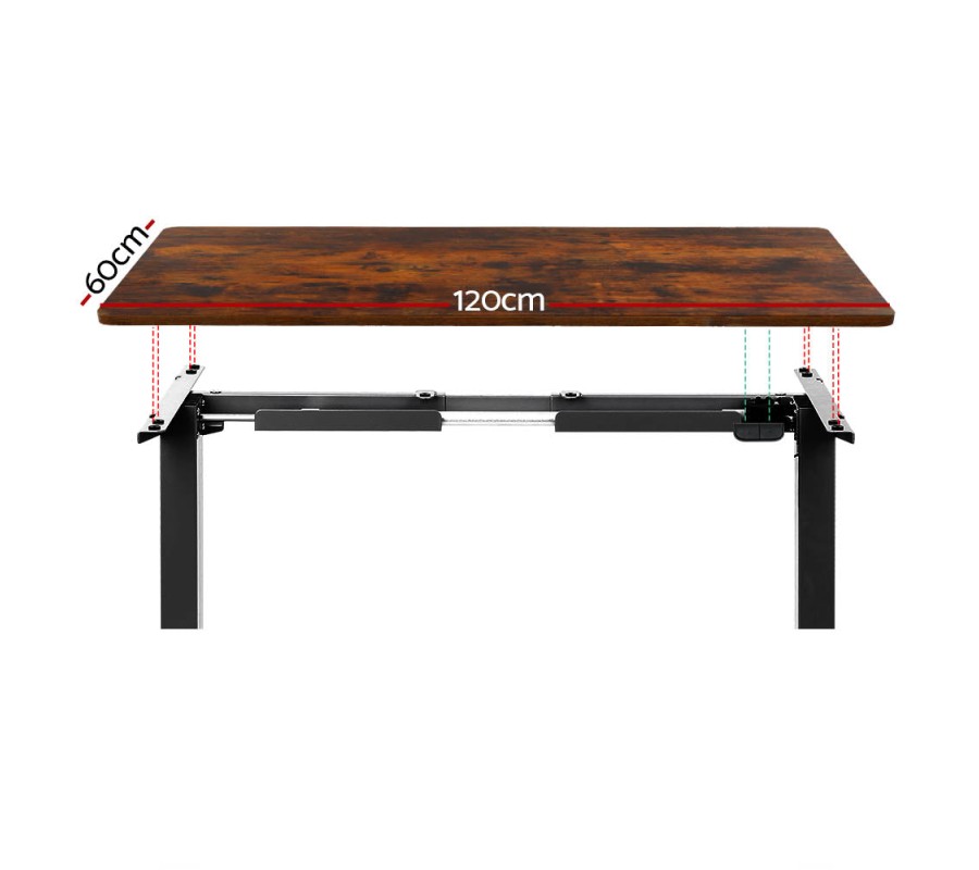 Electric Standing Desk Brown 120cm Motorised Adjustable Sit Stand Desks Black Electric Standing Desk Brown 120cm Motorised Adjustable Sit Stand Desks Black