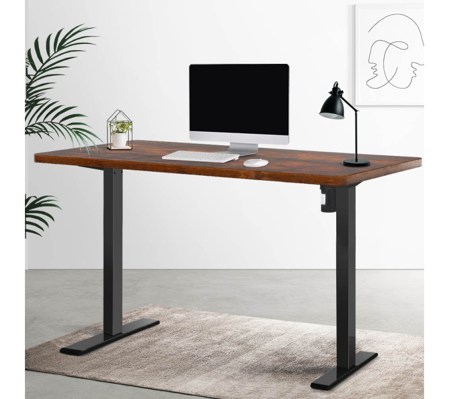 Electric Standing Desk Brown 120cm Motorised Adjustable Sit Stand Desks Black Electric Standing Desk Brown 120cm Motorised Adjustable Sit Stand Desks Black