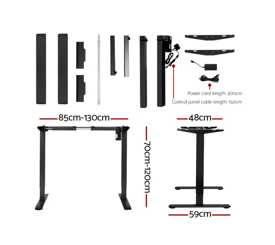 Electric Standing Desk Brown 140cm Motorised Adjustable Sit Stand Desks Black Electric Standing Desk Brown 140cm Motorised Adjustable Sit Stand Desks Black