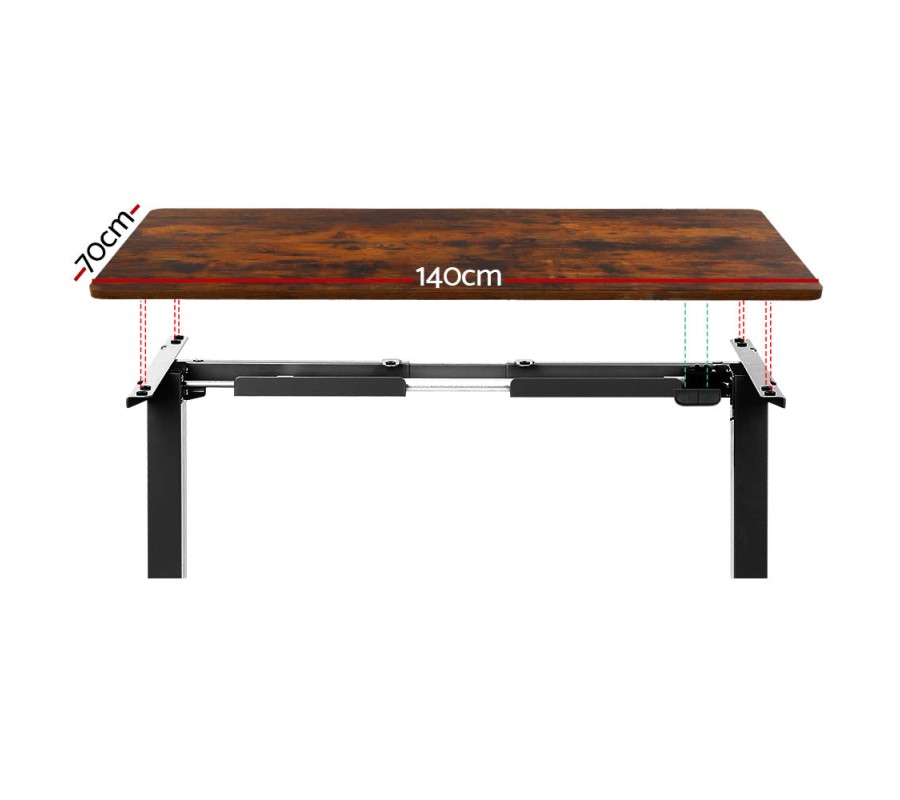 Electric Standing Desk Brown 140cm Motorised Adjustable Sit Stand Desks Black Electric Standing Desk Brown 140cm Motorised Adjustable Sit Stand Desks Black