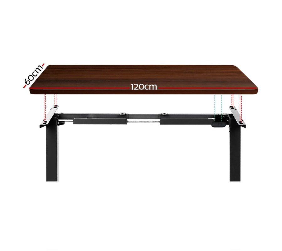 Electric Standing Desk Walnut 120cm Motorised Adjustable Sit Stand Desks Black Electric Standing Desk Walnut 120cm Motorised Adjustable Sit Stand Desks Black